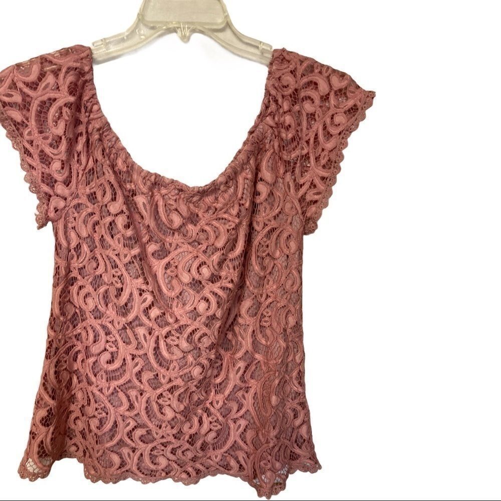 STEM & VINE women’s top size large, lace,peach - Picture 8 of 15